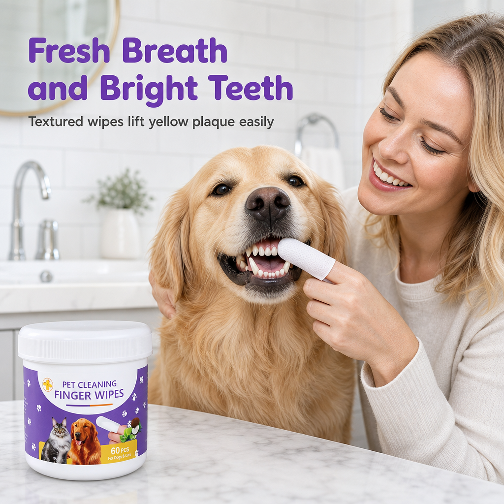 Pet Finger Cleaning Wipes for Dogs & Cats