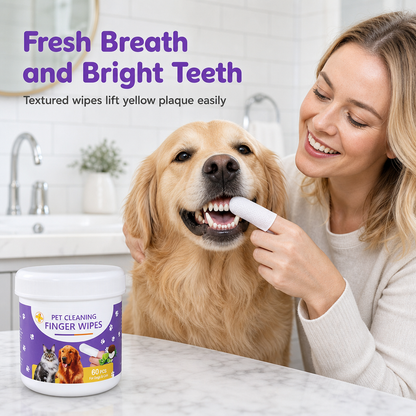 Pet Finger Cleaning Wipes for Dogs & Cats