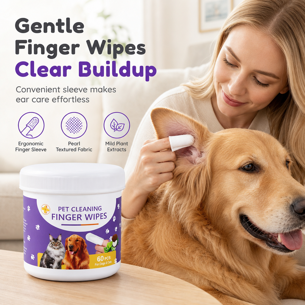 Pet Finger Cleaning Wipes for Dogs & Cats