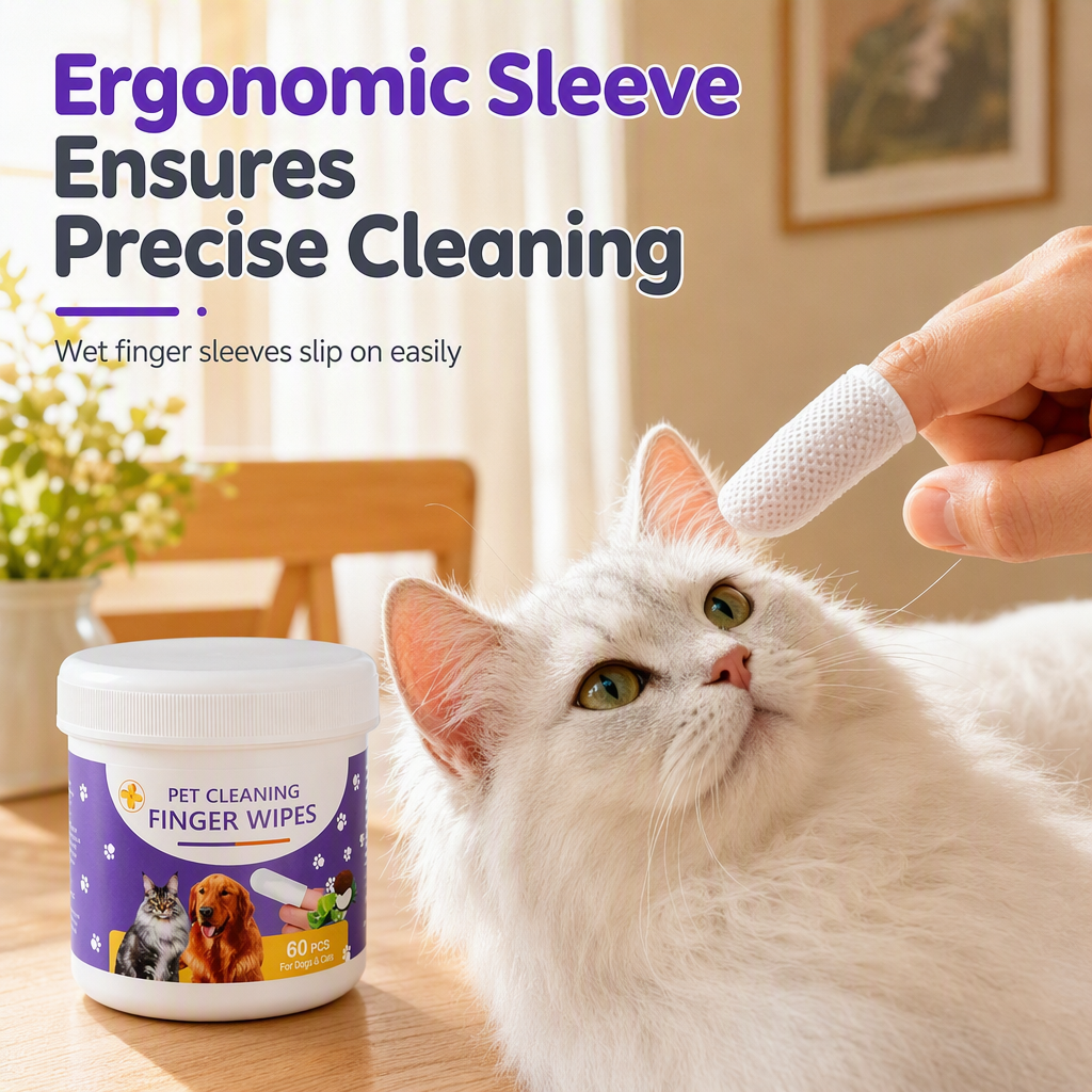 Pet Finger Cleaning Wipes for Dogs & Cats