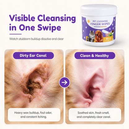 Pet Finger Cleaning Wipes for Dogs & Cats